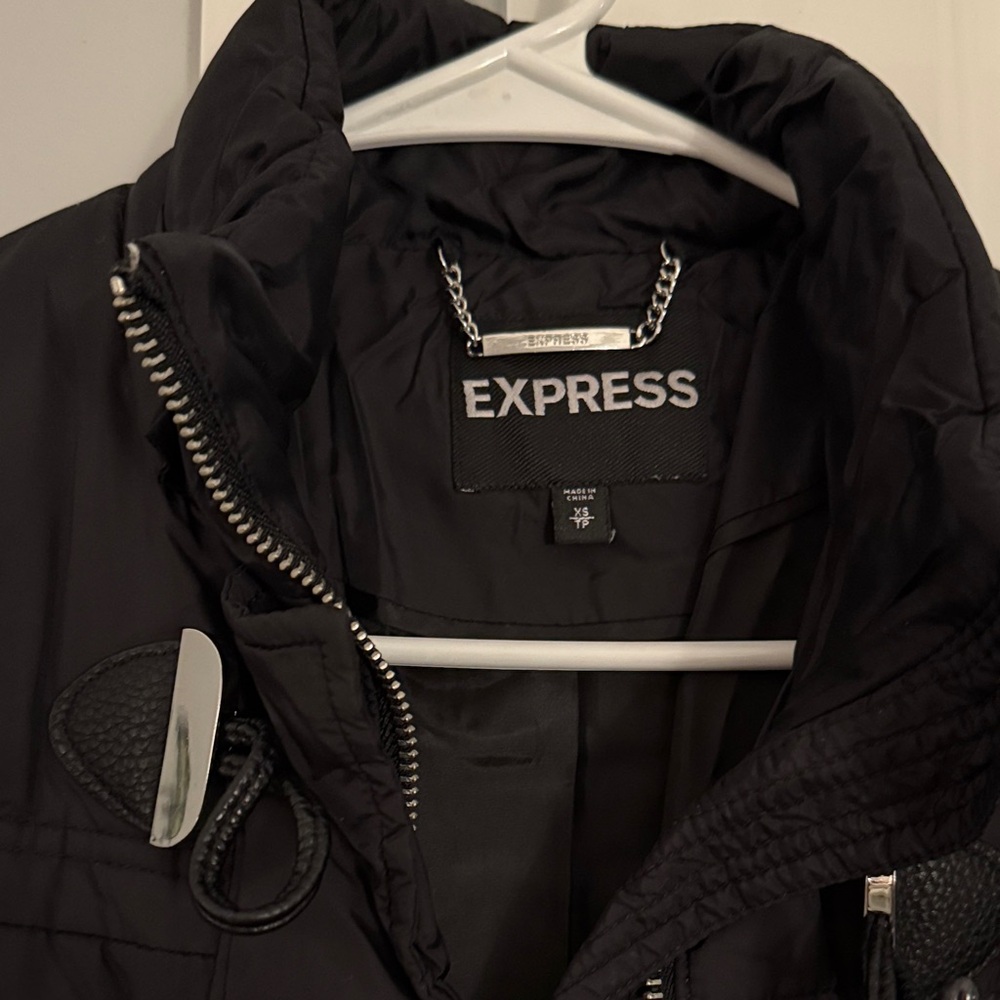 Express Black Puffer Coat With Toggle Accents - image 2
